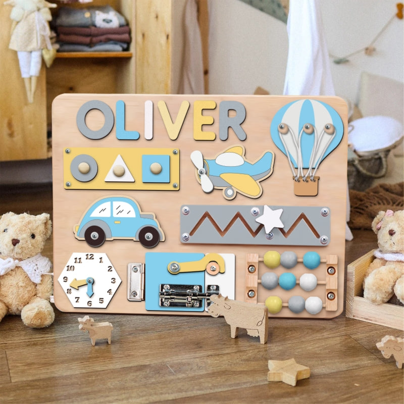 Busy Board 1 Year Old Ocean Theme, Toddler Learning Toy, First Birthday Gift for Kid, Montessori Sensory Toy, Unique Baby Gift, Sensory Play