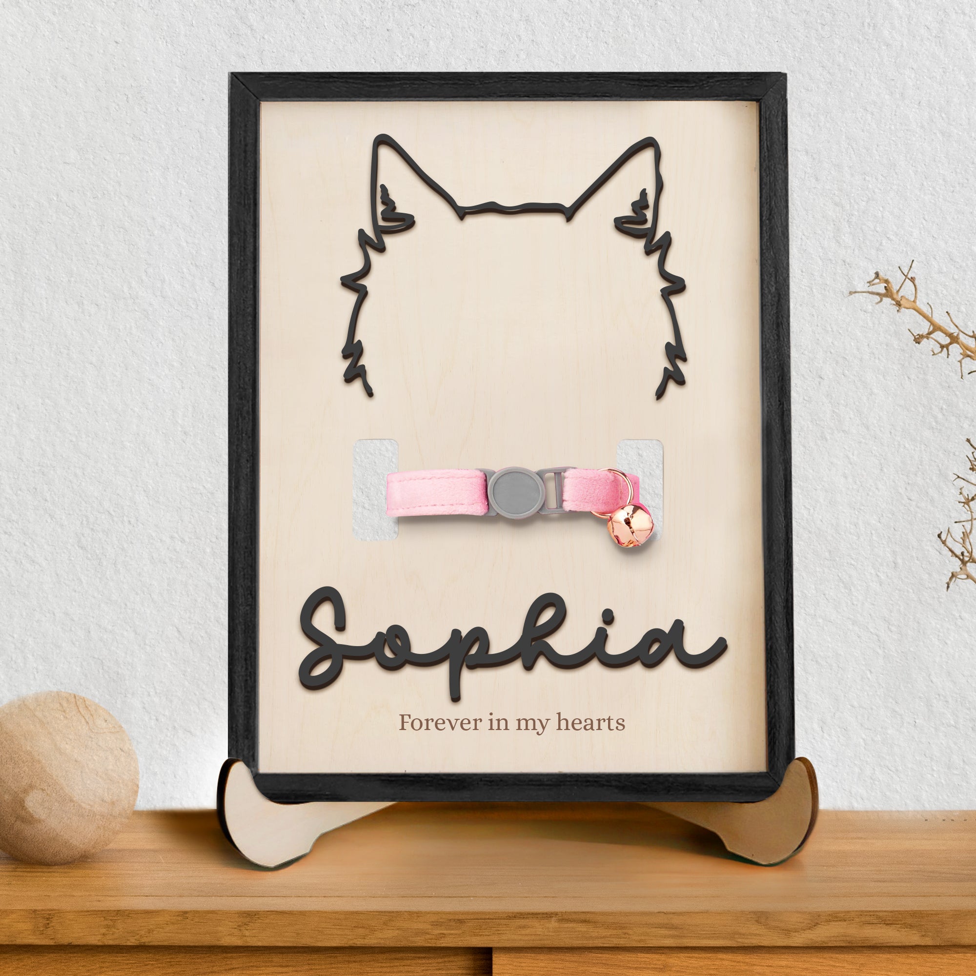 Custom Dog Memorial Frame with Collar Holder - Personalized Pet Sympathy Gift, Memorial Pet Collar Sign, Customizable with Pet's Name, Breed, and Message